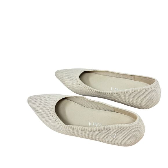 Vivaia Aria Cream Knit Pointed Toe Flats Business Office Womens 36 US 5.5-6 - Picture 4 of 9